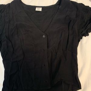 Sunday Best/Aritzia black t-shirt/cardigan top